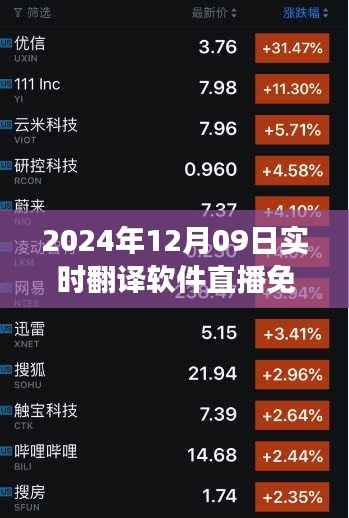 技术与文化无缝对接,实时翻译软件直播免费体验日(2024年12月09日)