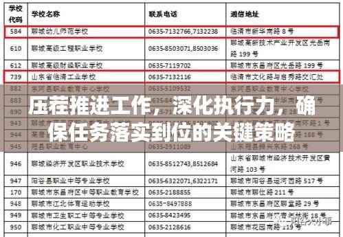 压茬推进工作，深化执行力，确保任务落实到位的关键策略